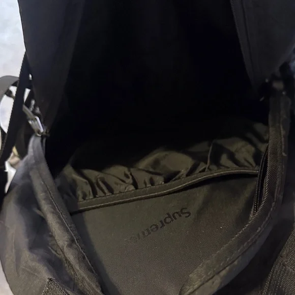 Supreme Black Vertical Logo Backpack with Strap Detailing - Picture 3 of 3